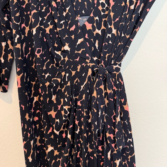 A Pea In The Pod Maternity Blue 3/4 Sleeve Wrap Knee Length Dress - Picture 2 of 6